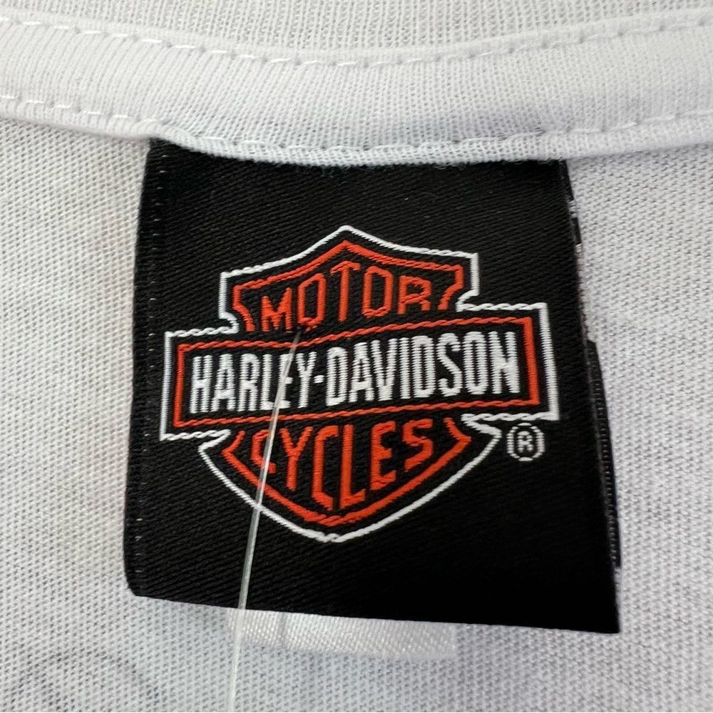 Harley Davidson Women's Winged Graphic Patriot Red White Jewel Biker Tee SZ L - Picture 8 of 14